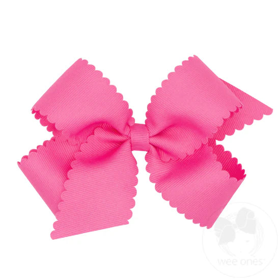 wee ones Medium Grosgrain Hair Bow with Scalloped Edge
